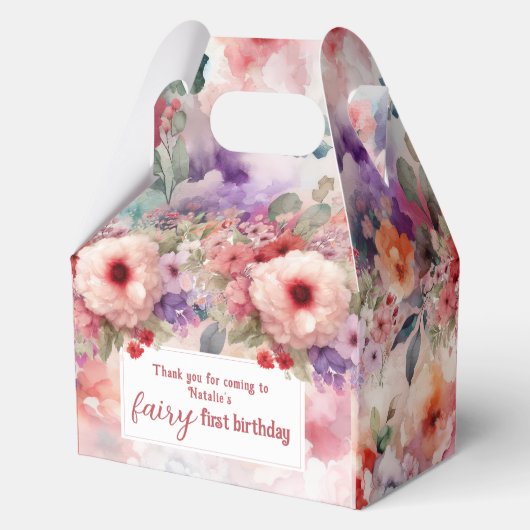 Aquarell Blumengarten Faia Erstgeburt Geschenkschachtel (Rückseite)