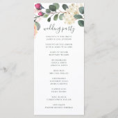 Aquarell-Blumengarten. Grünzeug-Hochzeit Programm (Rückseite)