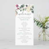 Aquarell-Blumengarten. Grünzeug-Hochzeit Programm (Stehend Vorderseite)