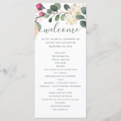Aquarell-Blumengarten. Grünzeug-Hochzeit Programm (Vorderseite)