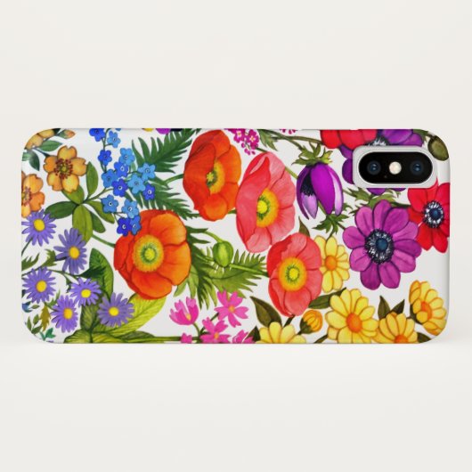 Aquarell-Blumengarten iPhone Fall Case-Mate iPhone Hülle (Rückseite (Horizontal))