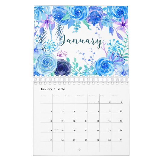 Aquarell-Blumengarten-Kalender 2018 Kalender (Jan 2026)