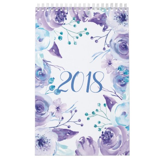 Aquarell-Blumengarten-Kalender 2018 Kalender (Titelbild)