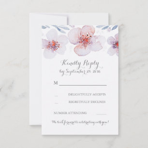 Aquarell-Blumengarten Moderne Hochzeit RSVP-Karten RSVP Karte