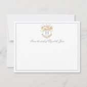 Aquarell Blumengarten Party Wappen Foto Dankeskarte (Vorderseite)