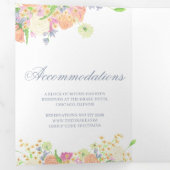 Aquarell Blumengarten Party Wappen Hochzeit Dreifach Gefaltete Einladung (Innen Erste Seite)