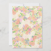 Aquarell Blumengarten Party Wappen Hochzeit Einladung (Rückseite)