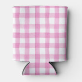 Aquarell Blumengarten Party Wappen Pink Gingham Dosenkühler (Vorderseite)