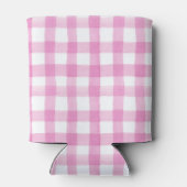 Aquarell Blumengarten Party Wappen Pink Gingham Dosenkühler (Rückseite)