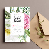 Aquarell Blumengrün Blätter Brautparty Einladung