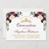 Aquarell Blumengrün Quinceanera Party Einladung (Vorderseite)