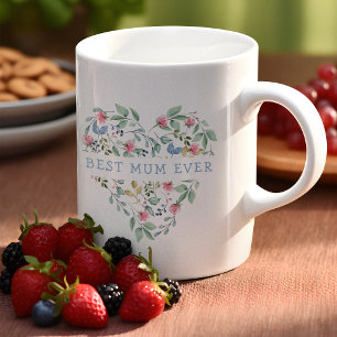 Aquarell-Blumenherz Beste Mama Aller Zeiten Kaffeetasse