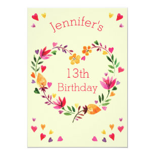 13 Geburtstags Partys Der Madchen Einladungen Zazzle De