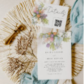 Aquarell-Blumenhochzeit Einladung