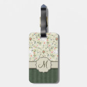Aquarell-BlumenKaleidoskop mit Monogramm Gepäckanhänger (Rückseite vertikal)