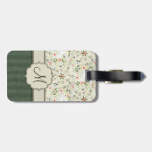 Aquarell-BlumenKaleidoskop mit Monogramm Gepäckanhänger (Rückseite horizontal)