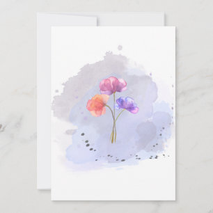 Aquarell-Blumenkarte Einladung
