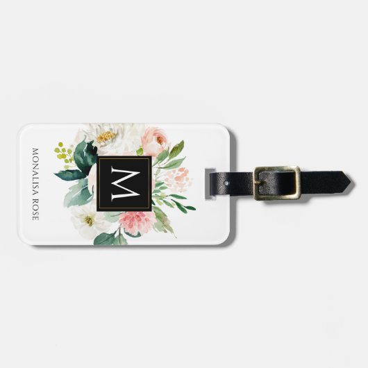 Aquarell Blumenkohl individuelle Name Gepäckmarke Gepäckanhänger (Vorderseite horizontal)