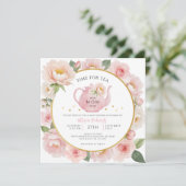 Aquarell Blumenkohl Tee Party Kinderdusche Einladu Einladung (Stehend Vorderseite)