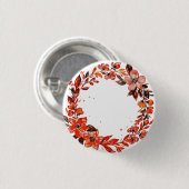 Aquarell-Blumenkranz Button (Vorne & Hinten)