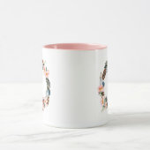 Aquarell-BlumenKranz mit Monogramm der Feder-| Tasse (Zentrum)