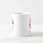 Aquarell-Blumenkranz-Monogramm-Name Kaffeetasse (Mittel)