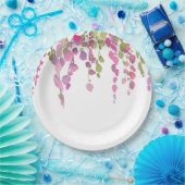 Aquarell-Blumenkunst schöne rosa grün Pappteller (Party)