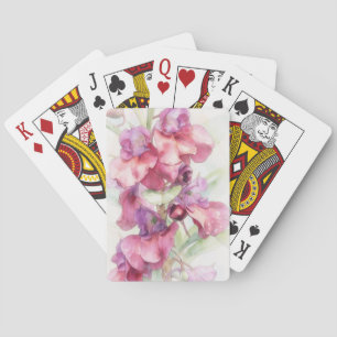 Aquarell-Blumenkunst-Spielkarten Spielkarten