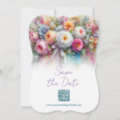 Aquarell-Blumenkunst Typisierte Save-The-Date-Klam Save The Date (Rückseite)