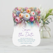 Aquarell-Blumenkunst Typisierte Save-The-Date-Klam Save The Date (Stehend Vorderseite)