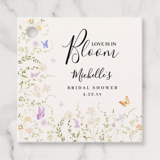 Aquarell-Blumenliebe In voller Blüte Brautparty Geschenkanhänger (Vorderseite)