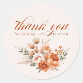 Aquarell-Blumenliebe Ist In Blüte Danke Runder Aufkleber