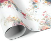 Aquarell-Blumenmalerei Elegantes Geschenk Wasserfa Geschenkpapier (Rolleneckpunkt)