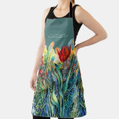 Aquarell-Blumenmalerei mit Zitat  Schürze (InSitu)