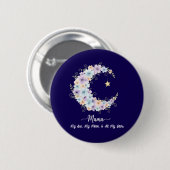 Aquarell-Blumenmond-Mama Button (Vorne & Hinten)