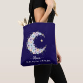 Aquarell-Blumenmond-Mama Tasche (Von Nahem)