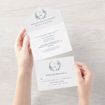 Aquarell-Blumenmonogramm Einfache Elegante Hochzei