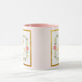 Aquarell-Blumenmonogramm I Goldinitiale & Name Tasse (Zentrum)
