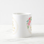 Aquarell-Blumenmonogramm I Individuelle Goldinitia Kaffeetasse (Mittel)