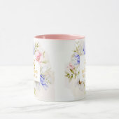 Aquarell-Blumenmonogramm I Individuelle Goldinitia Tasse (Zentrum)