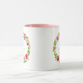 Aquarell-Blumenmonogramm I Individuelle Goldinitia Tasse (Zentrum)