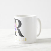 Aquarell-Blumenmonogramm-Kaffeetasse Kaffeetasse (VorderseiteRechts)