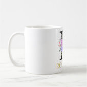 Aquarell-Blumenmonogramm-Kaffeetasse Kaffeetasse (Links)