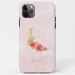 Aquarell-Blumenmonogramm Name Anfangsbuchstabe L Case-Mate iPhone Hülle