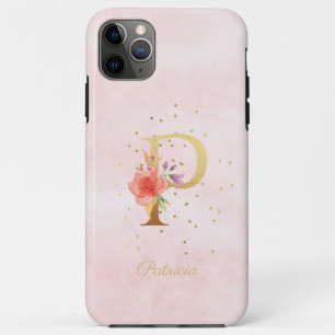 Aquarell-Blumenmonogramm Name Anfangsbuchstabe P Case-Mate iPhone Hülle