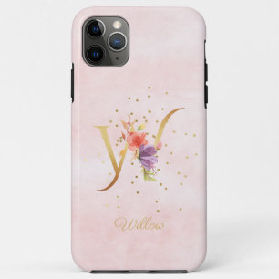 Aquarell-Blumenmonogramm Name Anfangsbuchstabe W Case-Mate iPhone Hülle