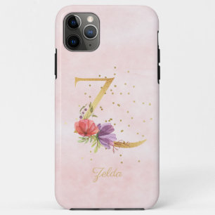 Aquarell-Blumenmonogramm Name Anfangsbuchstabe Z Case-Mate iPhone Hülle