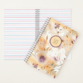 Aquarell-Blumenmonogramm-Notizbuch Notizblock (Innen)