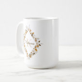 Aquarell-Blumenmonogramm-Tasse Kaffeetasse (Vorderseite Links)