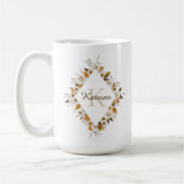 Aquarell-Blumenmonogramm-Tasse Kaffeetasse (Links)